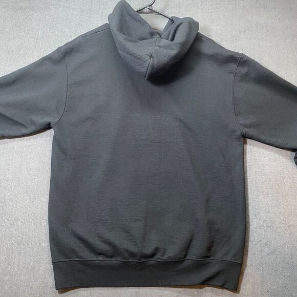 Champion Eco Authentic Black Hoodie MS Lacrosse Print Green Logo Mens Size M - Picture 3 of 12